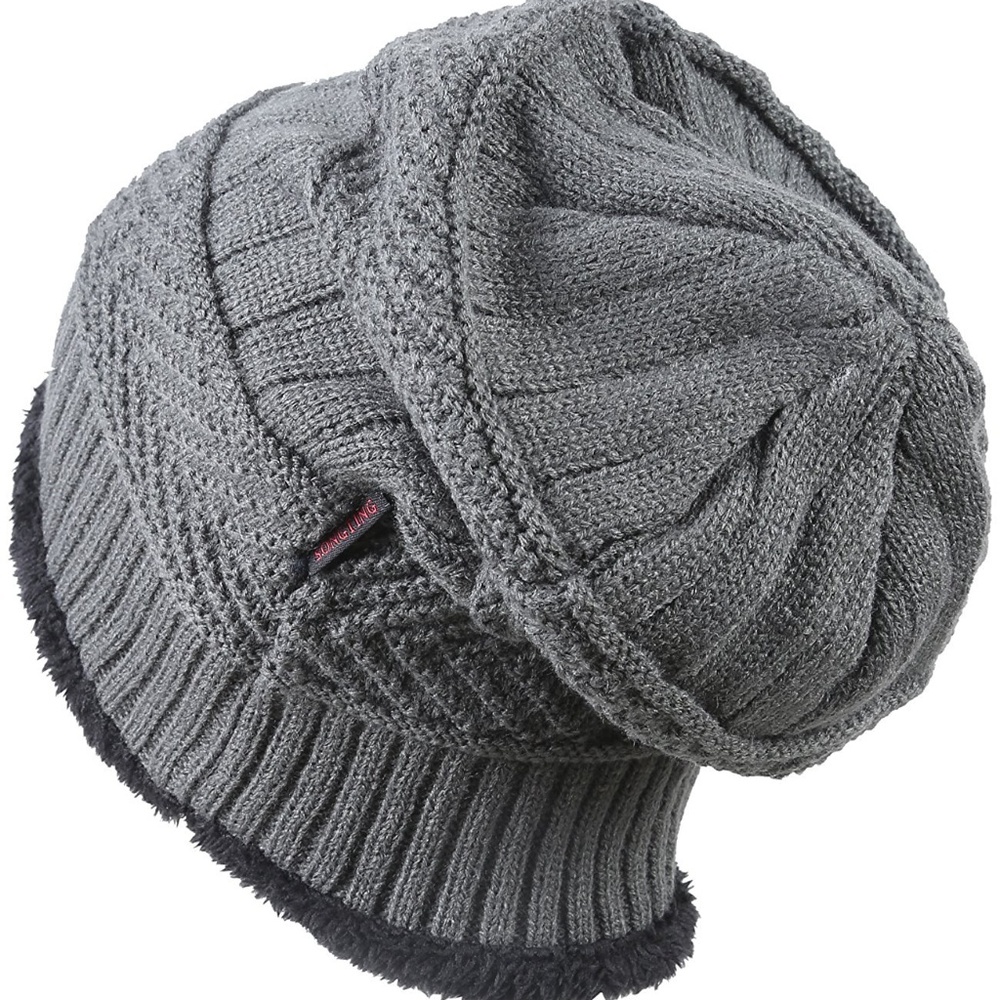 Winter Knit Skull Cap Woolen Slouchy Beanie Hat - Picture 2 of 8
